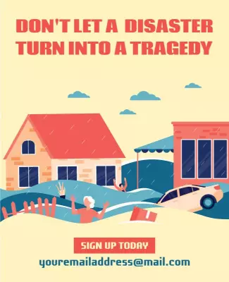 Illustrative Safety Awareness House Disaster Prevention Poster Template