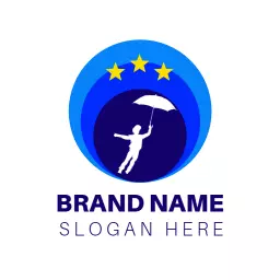 Imaginative Blue Design Featuring Dreams of Flight Logo Template
