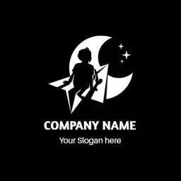 Imagine Exploring the Moon with a Child Astronaut Logo Template