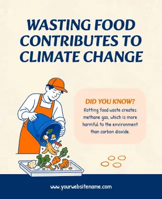 Impact of Food Waste on Environment Poster Template