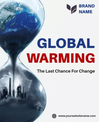 Impactful Blue Global Warming Awareness Poster Template