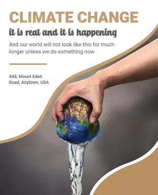 Impactful Earth Crisis Awareness Climate Change Poster Template