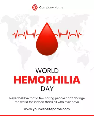 Impactful Red World Hemophilia Day Awareness Poster Template