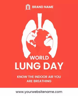 Impactful Red World Lung Day Awareness Poster Template