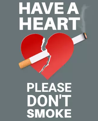 Impactful Smokers Awareness Heart Design Poster Template