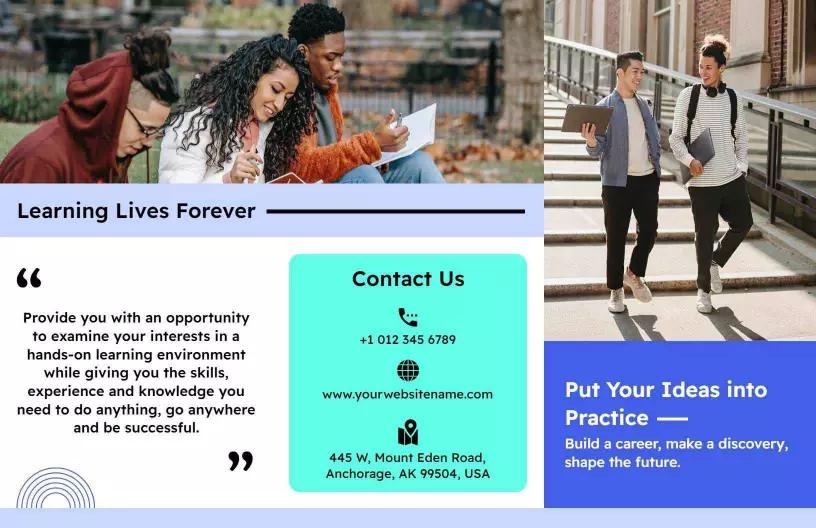 Inclusive College Community Learning and Opportunities Brochure Template