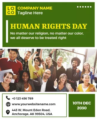 Inclusive Colorful Human Rights Day Celebration Poster Template