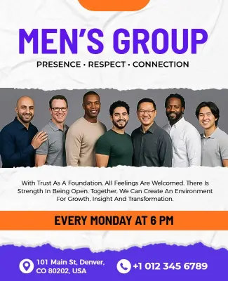 Inclusive Men's Group Event Announcement Poster Template