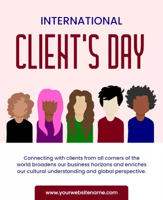 Inclusive Multicultural International Client's Day Poster Template