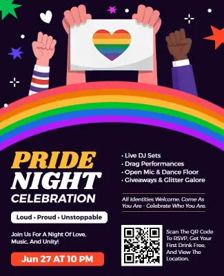 Inclusive Pride Night Celebration Event Flyer Template