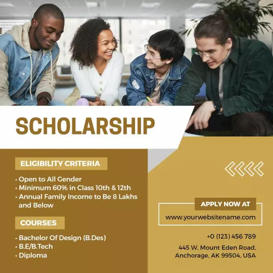 Inclusive Scholarship Opportunities for Students at School Ad Template