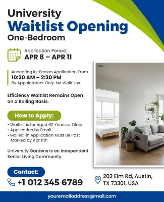 Independent Living Efficiency Waitlist Flyer Template