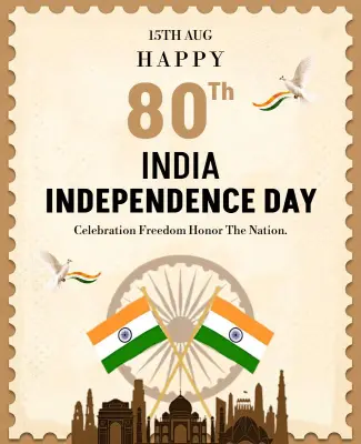 India 80th Independence Day Celebration Poster Template