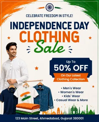 India Independence Day Clothing Sale Promotion Flyer Template