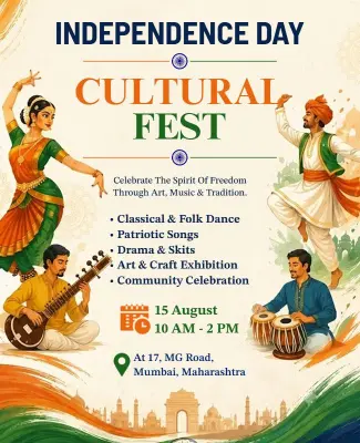 India Independence Day Cultural Fest Poster Template