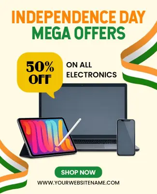 India Independence Day Electronics Sale Flyer Template