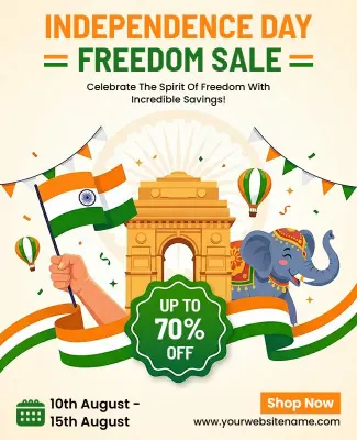 India Independence Day Freedom Sale Flyer Template