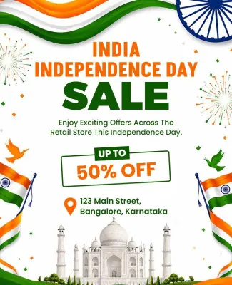 India Independence Day Retail Store Sale Flyer Template