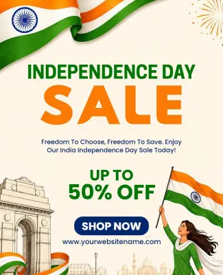 Indian Independence Day Sale Poster Template