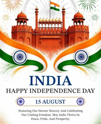 Indian Independence Day Wishes Poster Template