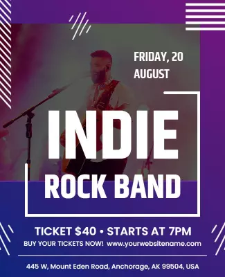 Indie Rock Band Concert Flyer Template