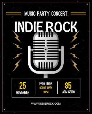 Indie Rock Music Party Concert Flyer Template