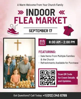 Indoor Church Flea Market Event Flyer Template