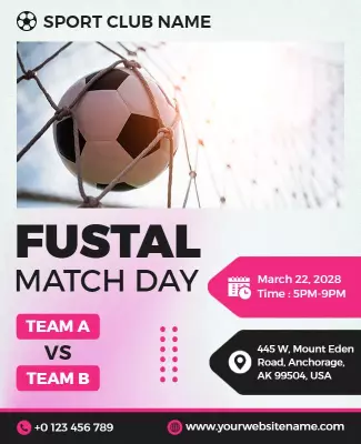 Indoor Futsal Match Day Sports Flyer Template