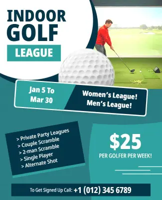 Indoor Golf League Event Flyer Template