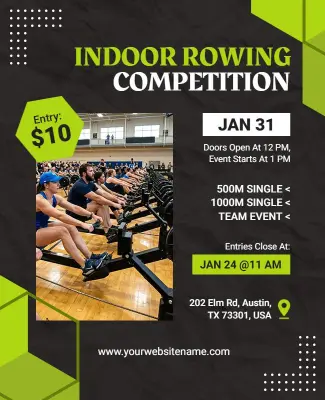 Indoor Rowing Competition Event Flyer Template