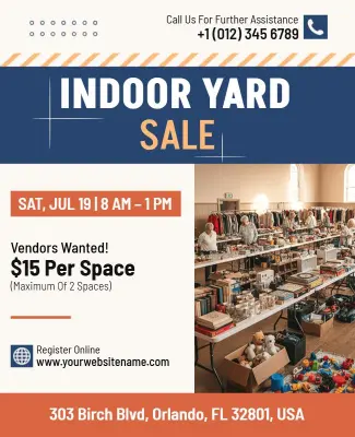 Indoor Yard Sale Event Flyer Template