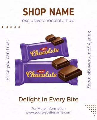 Indulgent Purple Chocolate Treats Shop Poster Template