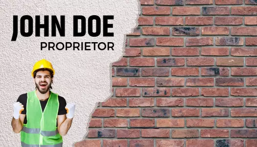 Industrial Brick Background Construction Business Card Template