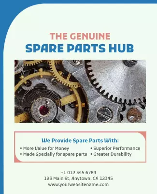 Industrial Gear Design for Spare Parts Hub Poster Template