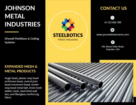 Industrial Metal Products and Services Tri Fold Brochure Template