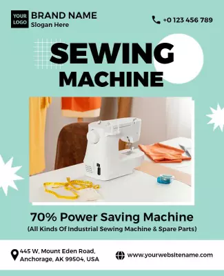 Promotional Industrial Sewing Machine Flyer Template