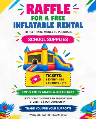 Inflatable Rental Raffle Promotion Flyer Template