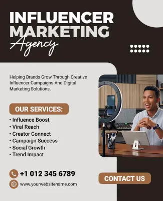 Influencer Marketing Agency Services Flyer Template