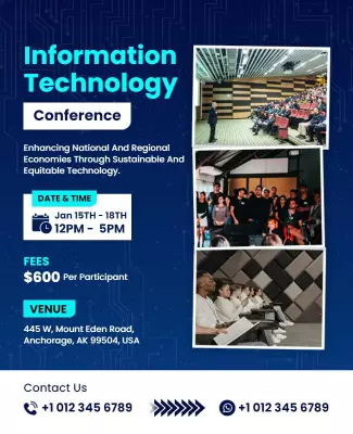 Information Technology Conference Announcement Flyer Template