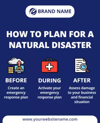 Informative Blue Emergency Preparedness Guide Poster Template