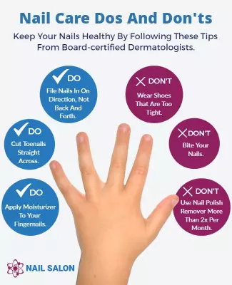 Informative Blue Nail Care Dos and Don'ts Tips Poster Template
