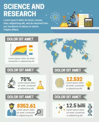 Informative Blue Science and Research Data Infographic Poster Template
