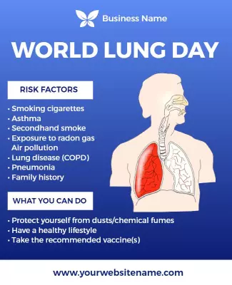 Informative Blue World Lung Day Awareness Health Poster Template