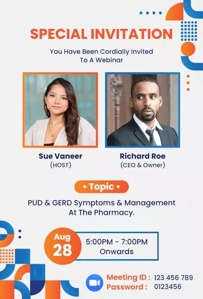 Informative Business Webinar PUD GERD Management Invitation Template
