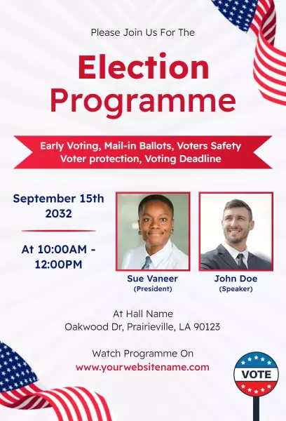 Informative Election Programme Civic Engagement Invitation Template