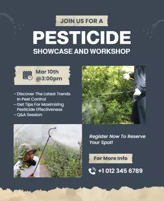 Informative Green Pesticide Showcase and Workshop Poster Template