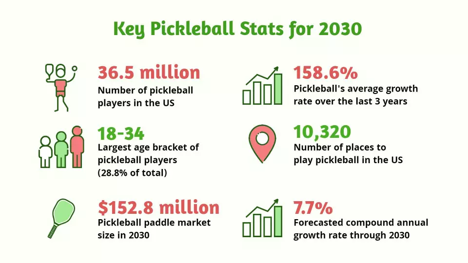Informative Green Pickleball Statistics Infographic Poster Template