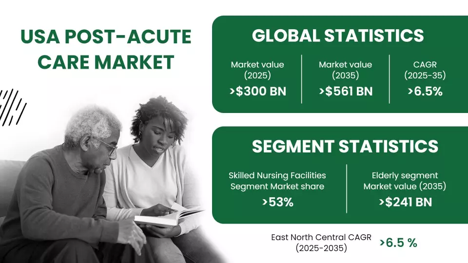 Informative Green USA Post-Acute Care Market Statistics Poster Template