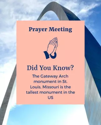 Informative Pink Prayer Meeting with Gateway Arch Poster Template