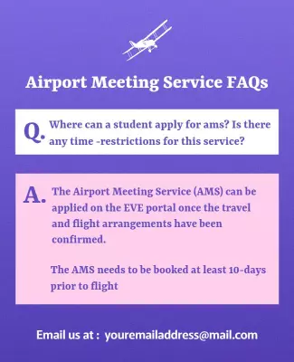 Informative Purple Airport Meeting Service FAQs Poster Template